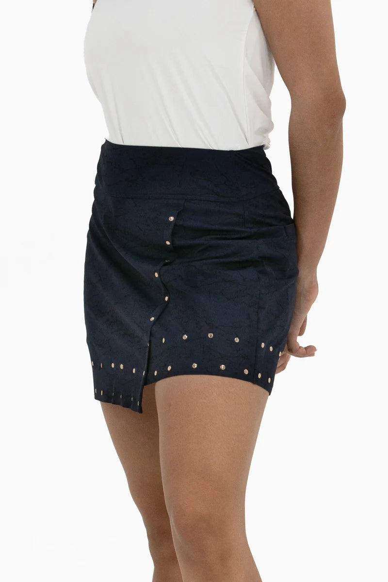 Foray Golf Studded Wrap 17" Skirt - Navy/Black - Skorzie