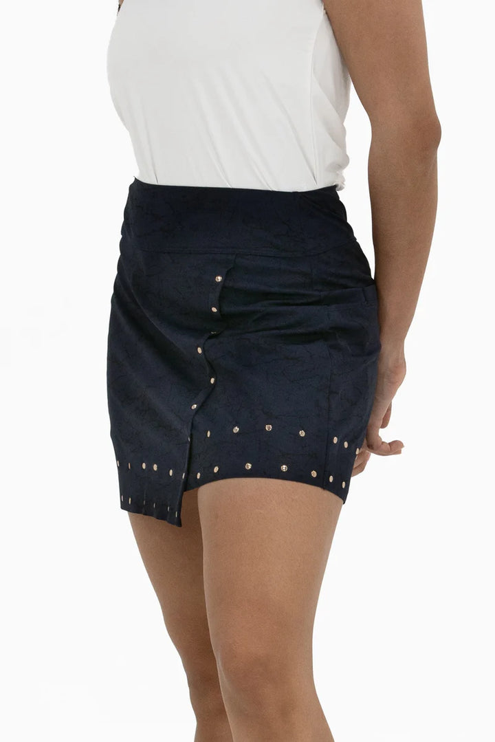 Foray Golf Studded Wrap 17" Skirt - Navy/Black - Skorzie