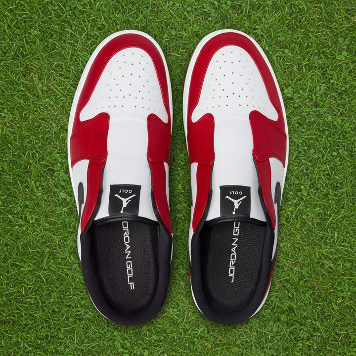 Nike Men's Air Jordan Golf Mule Shoes - White/Black/Varsity Red