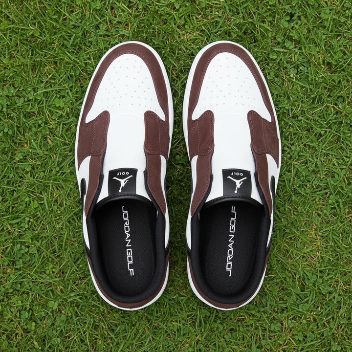 Nike Men's Air Jordan Golf Mule Shoes - Brown/Black/White Snail