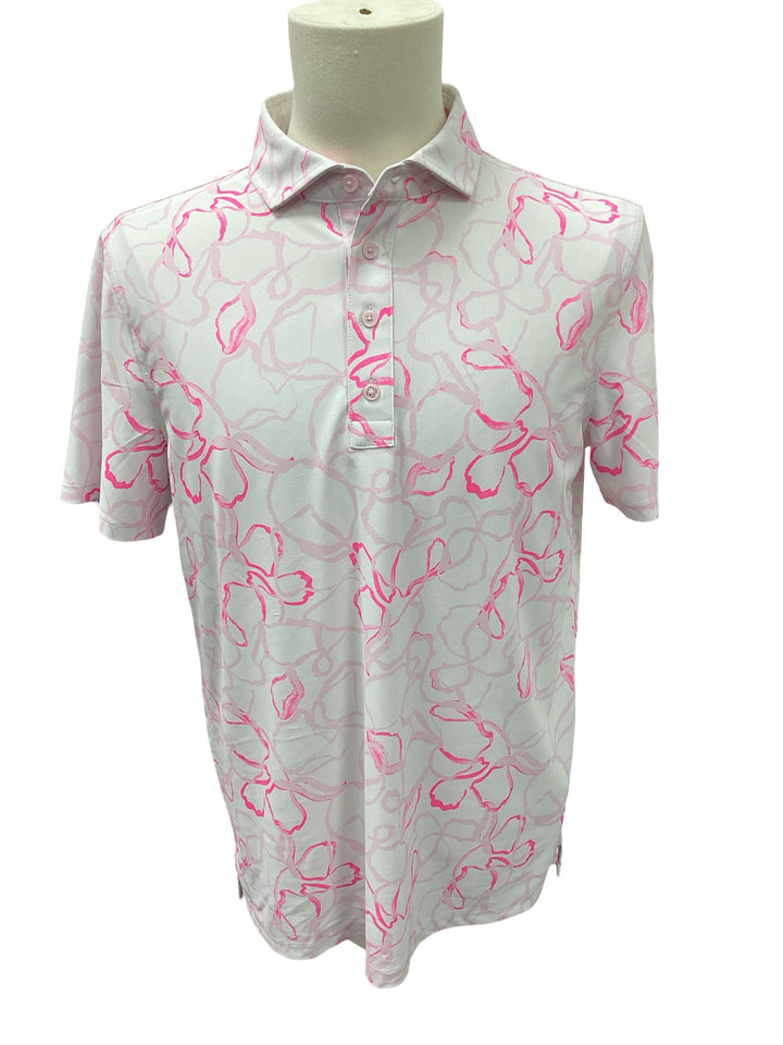 G/FORE Men's Watercolour Floral Tech Pique Polo, Size M