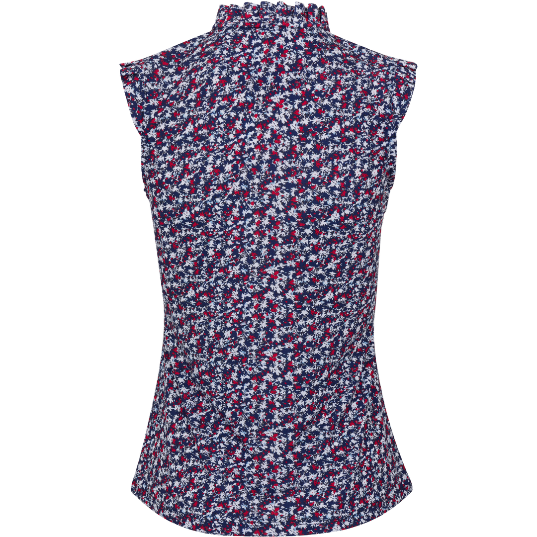 Greg Norman Women's Prestige Camo Floral Sleeveless Polo - Navy