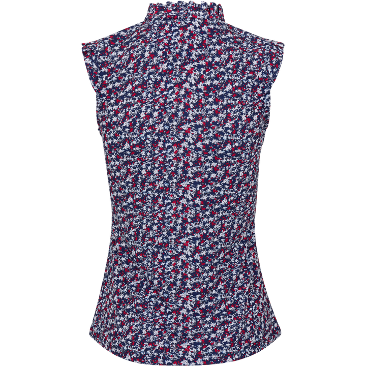 Greg Norman Women's Prestige Camo Floral Sleeveless Polo - Navy