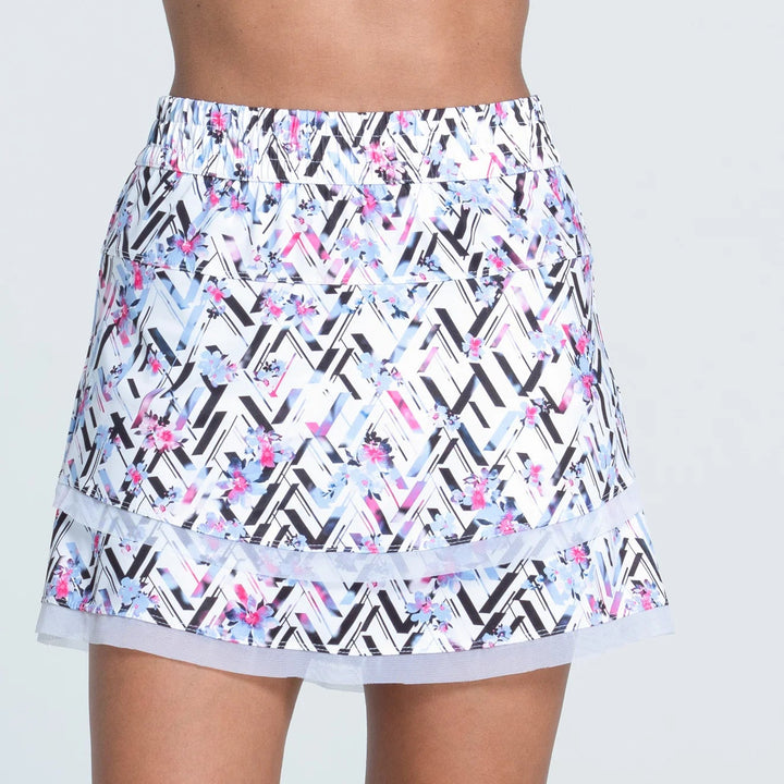 Lucky In Love Wild Bloom Skirt 15.75" - White - Skorzie