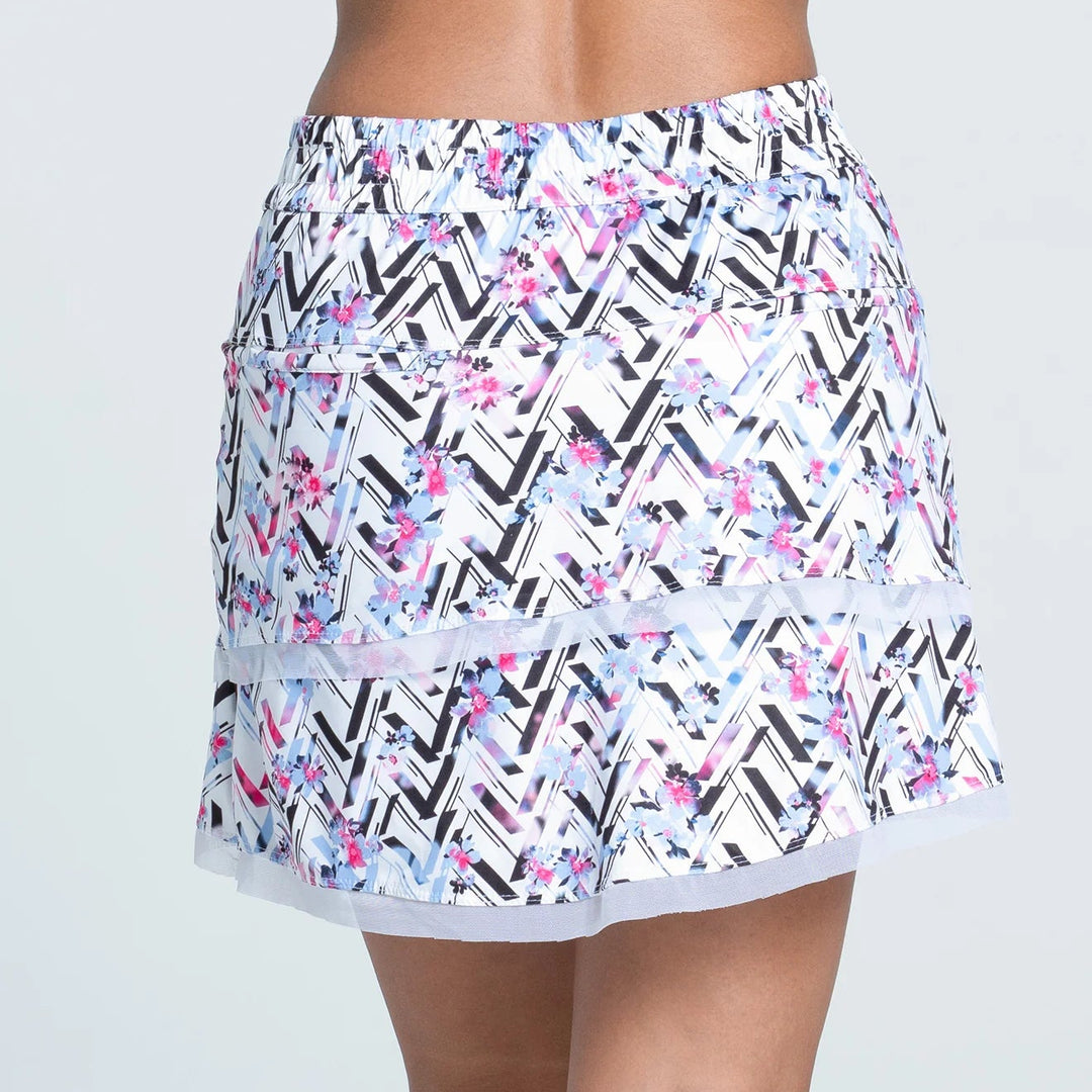 Lucky In Love Wild Bloom Skirt 15.75" - White - Skorzie