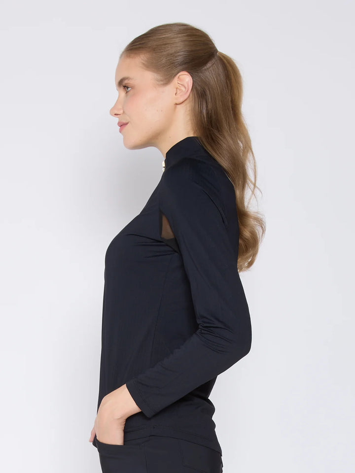 G-Lifestyle Quarter Zip Sun Protection Top - Black - Skorzie