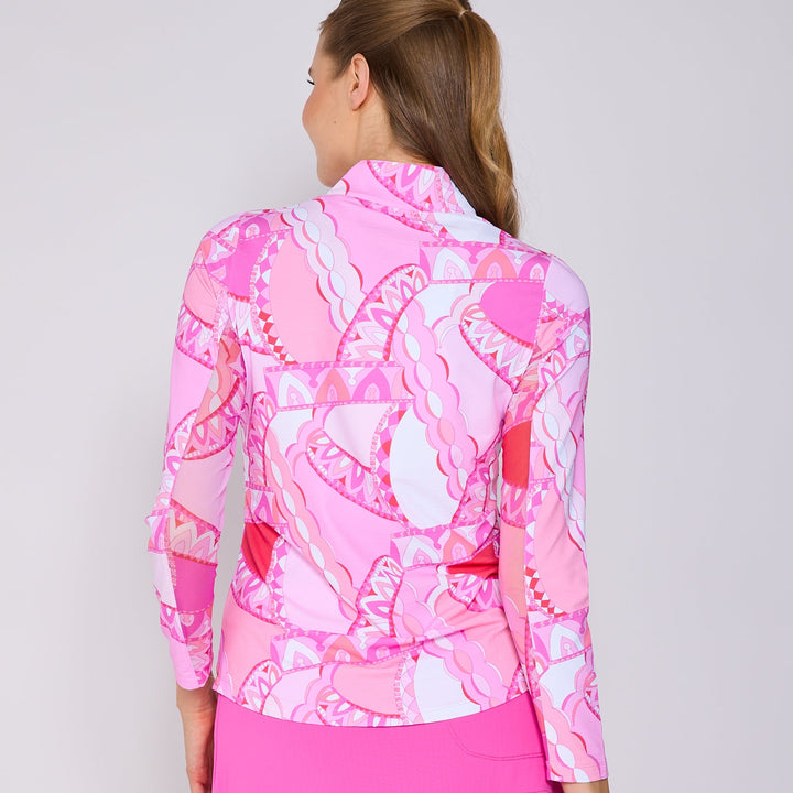 G-Lifestyle Quarter Zip Sun Protection Top - Pink - Skorzie