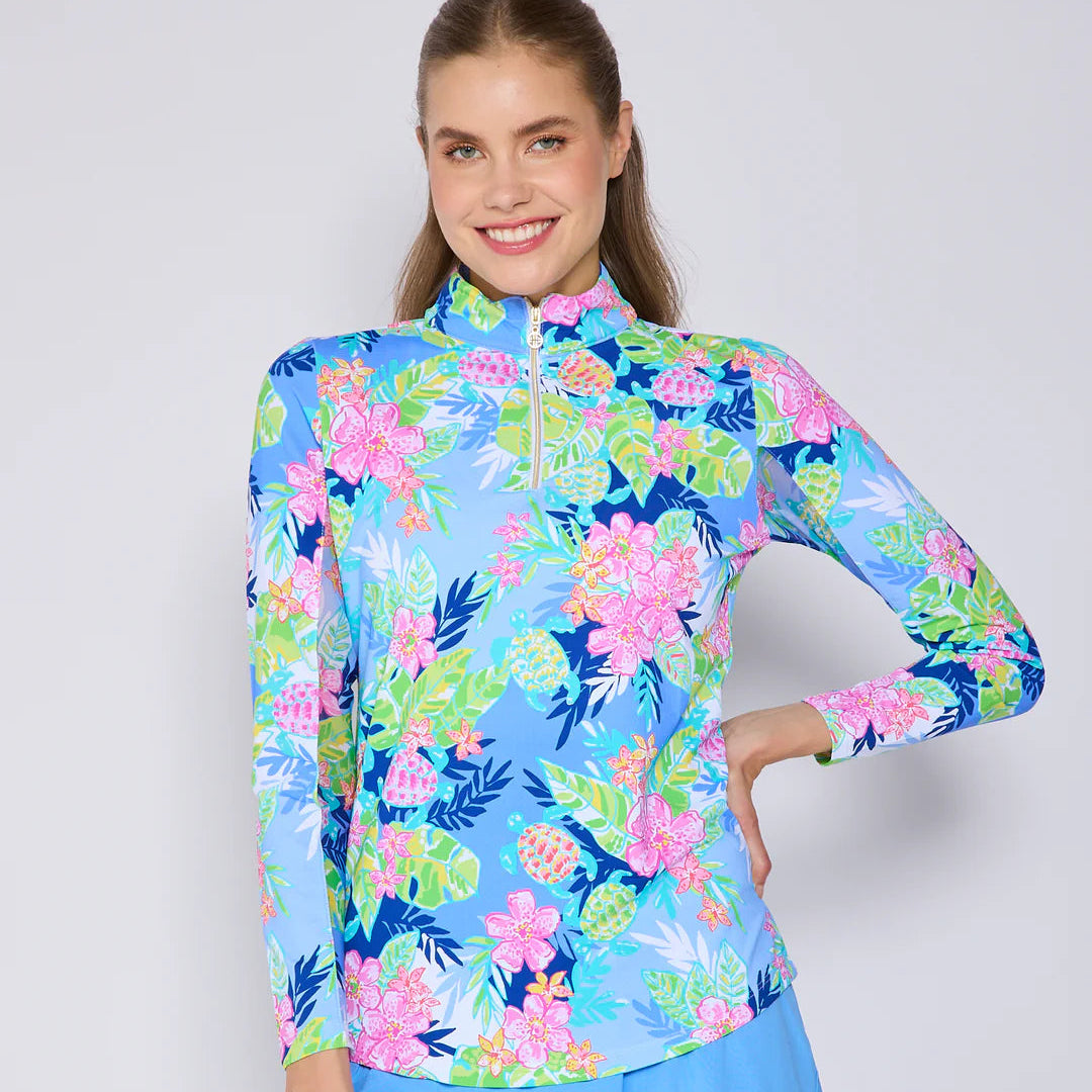 G-Lifestyle Quarter Zip Sun Protection Top - Key Largo - Skorzie