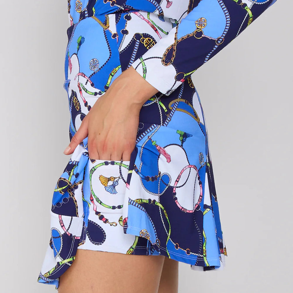 G-Lifestyle Flare Godet Skort - Blue Link - Skorzie