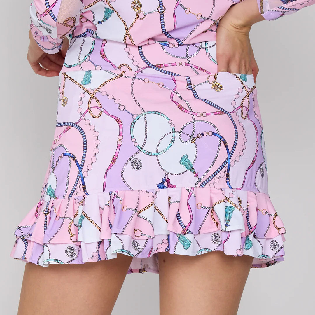 G-Lifestyle Double Ruffle Skort - Pink Link - Skorzie