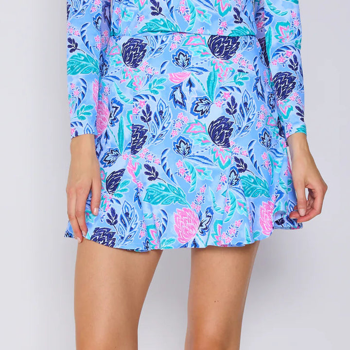 G-Lifestyle Flare Godet Skort - Blue Paradise - Skorzie