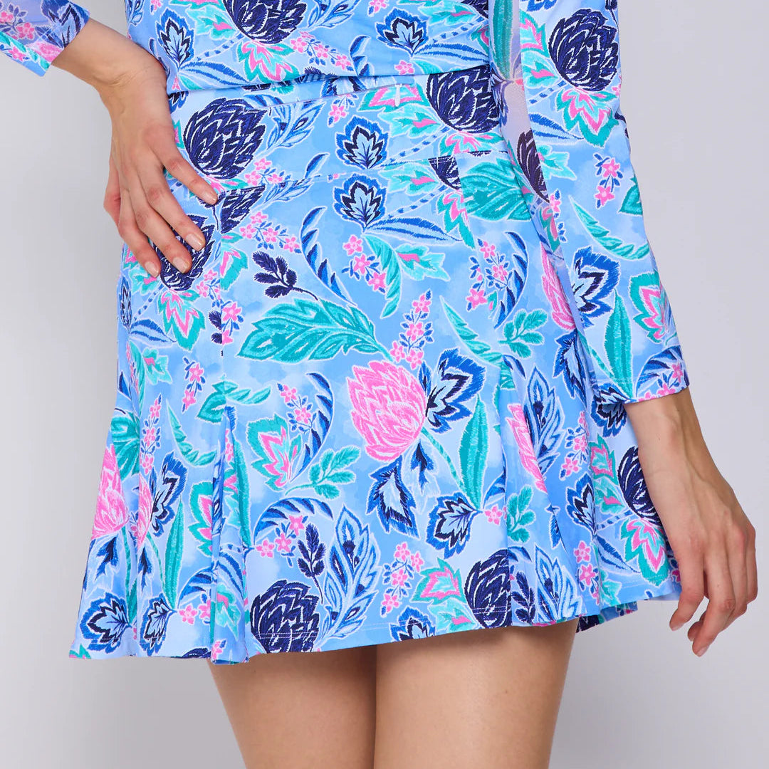 G-Lifestyle Flare Godet Skort - Blue Paradise - Skorzie