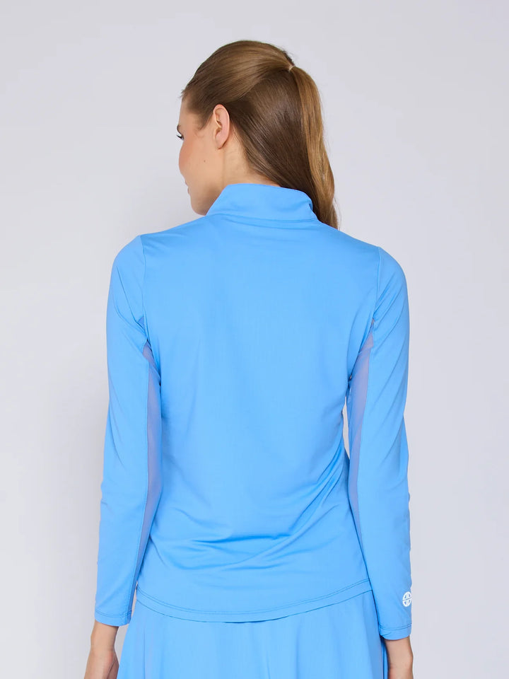 G-Lifestyle Quarter Zip Sun Protection Top - Bright Peri - Skorzie