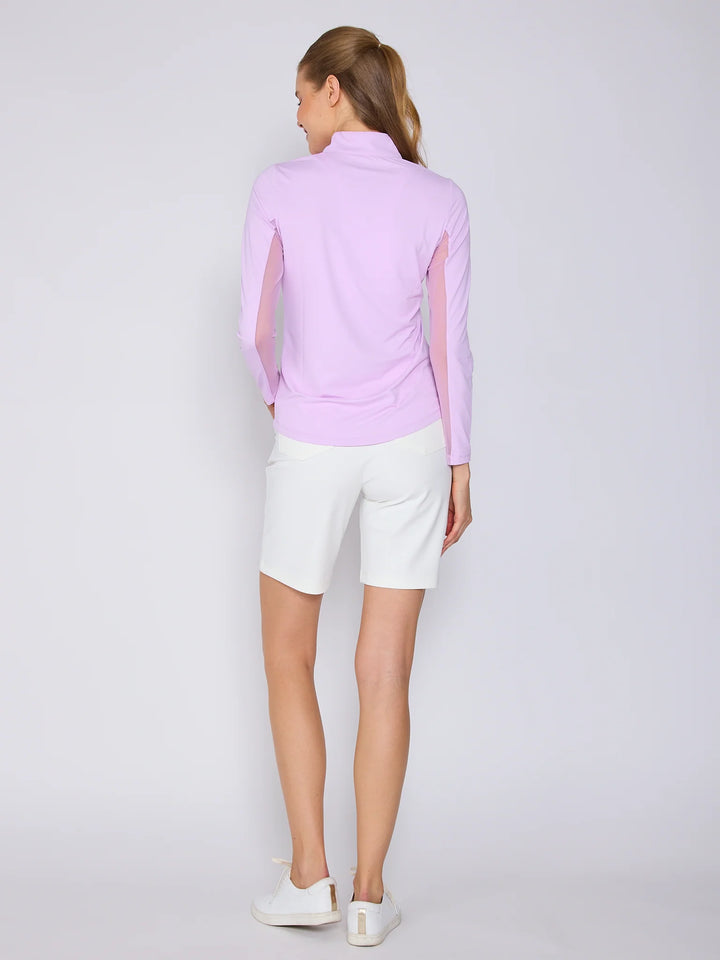 G-Lifestyle Quarter Zip Sun Protection Top - Lavender - Skorzie