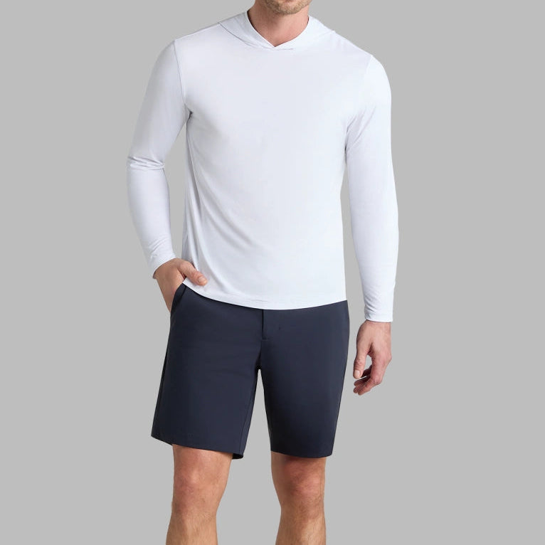 IBKUL Mens Oliver Long Sleeve Hoodie - White