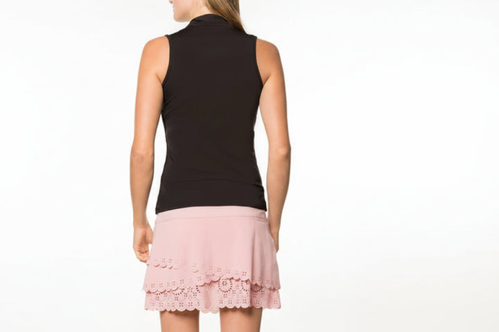 Lucky in Love Womens Chi Chi Sleeveless V-Neck Top - Black