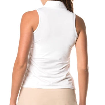 Lucky in Love Womens Chi Chi Sleeveless V-Neck Top - White
