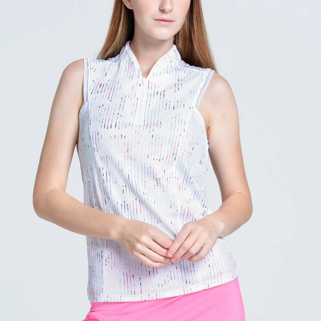 Lucky in Love Love Me Blue Sleeveless - White - Skorzie