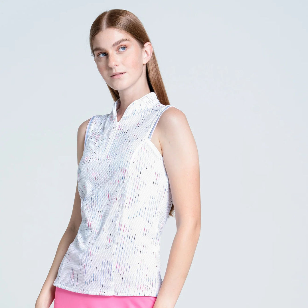 Lucky in Love Love Me Blue Sleeveless - White - Skorzie