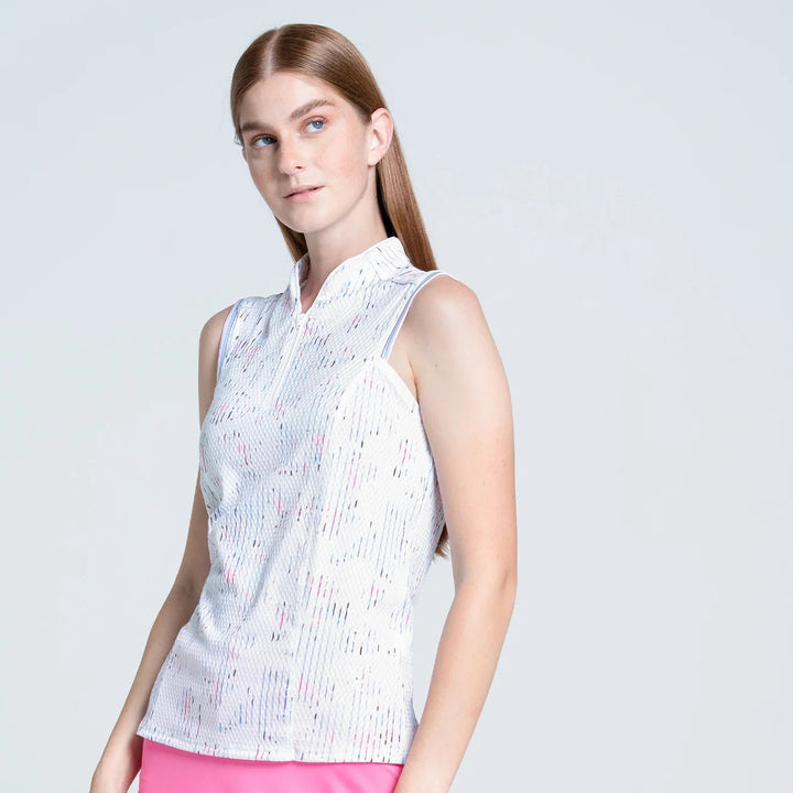 Lucky in Love Love Me Blue Sleeveless - White - Skorzie