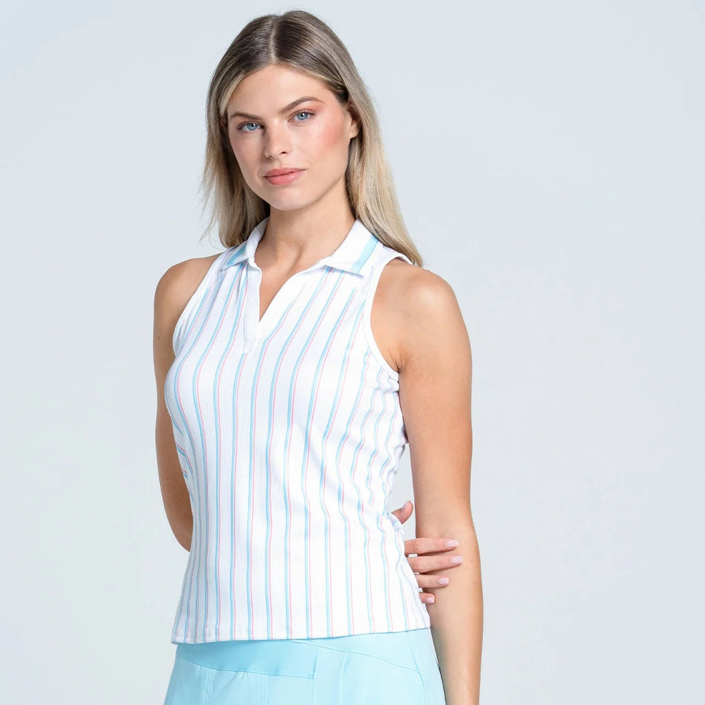 Lucky in Love Moon Flower Polo - White - Skorzie