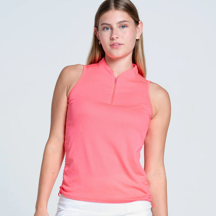 Lucky in Love On Par Zip Tank - Pink - Skorzie