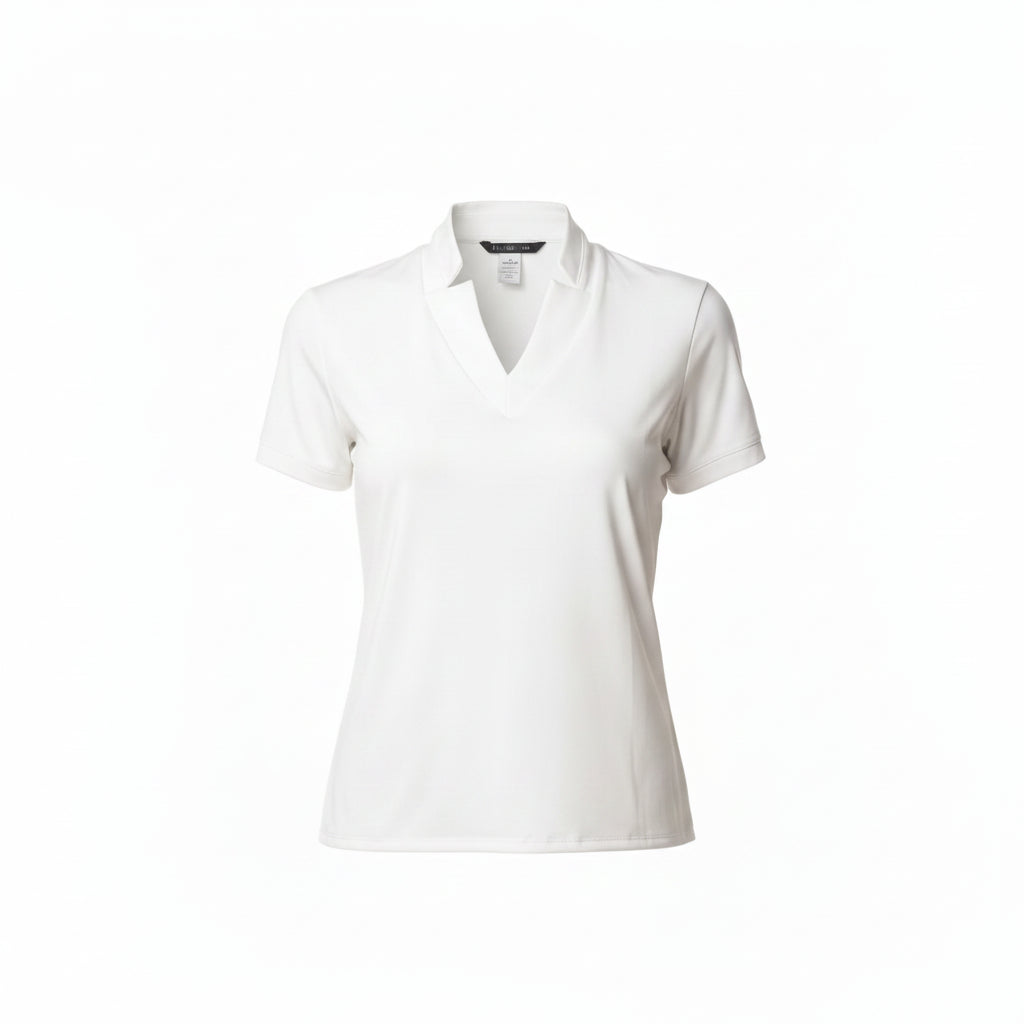 Lucky in Love Womens Chi Chi Short Sleeve V-Neck Top - Bright White