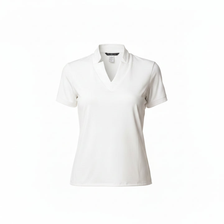 Lucky in Love Womens Chi Chi Short Sleeve V-Neck Top - Bright White