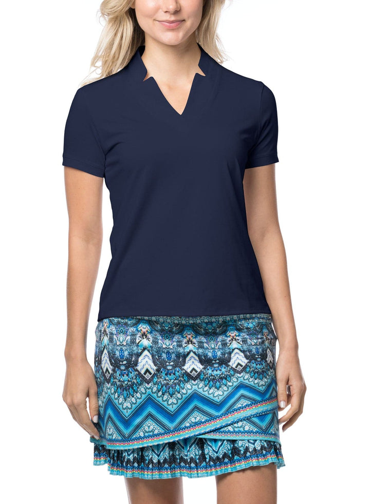 Lucky in Love Chi Chi Short Sleeve Top - Midnight - Skorzie