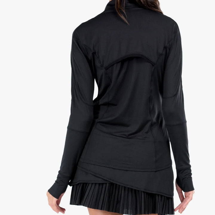 Lucky in Love 1/4 Zip Long Sleeve - Black - Skorzie