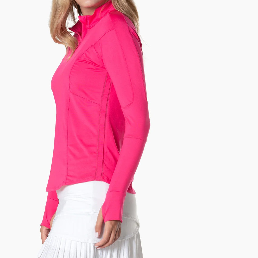 Lucky in Love 1/4 Zip Long Sleeve - Pink - Skorzie