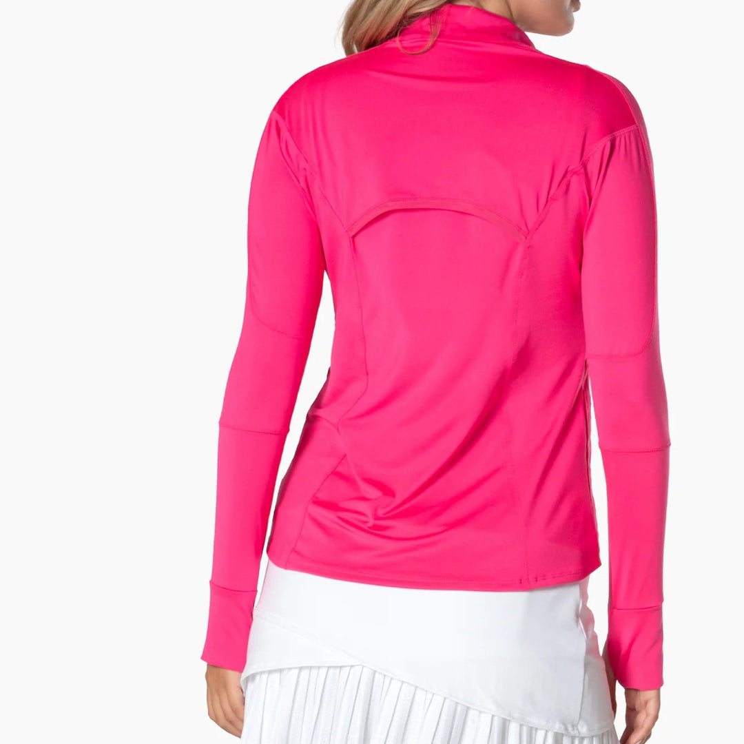 Lucky in Love 1/4 Zip Long Sleeve - Pink - Skorzie