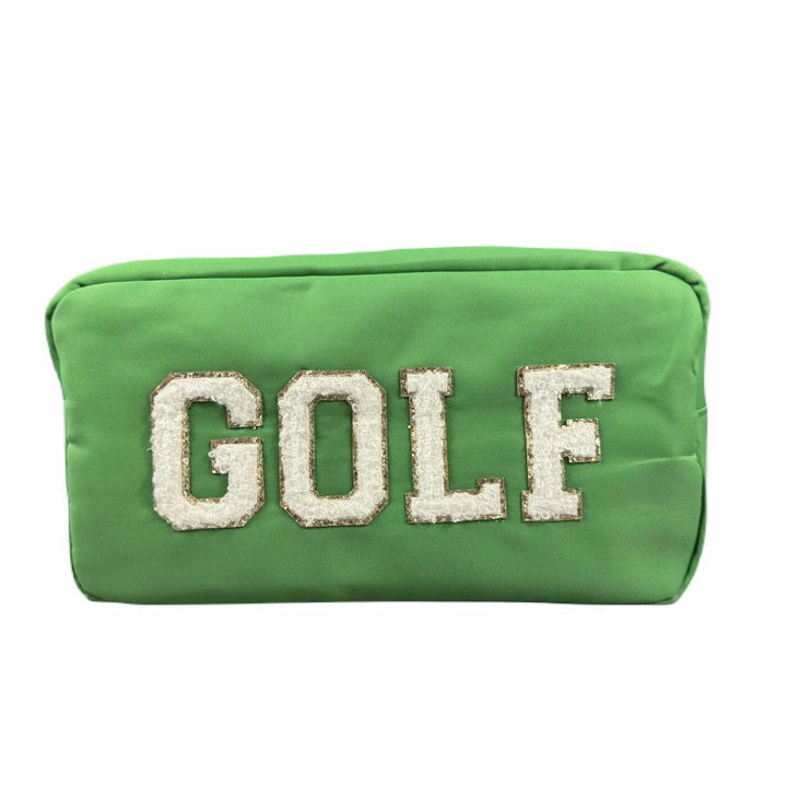Embroidered GOLF Utility/Cosmetic Pouch - Green - Skorzie