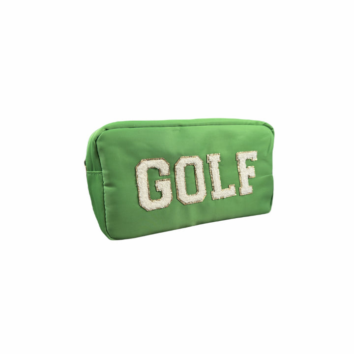Embroidered GOLF Utility/Cosmetic Pouch - Green - Skorzie