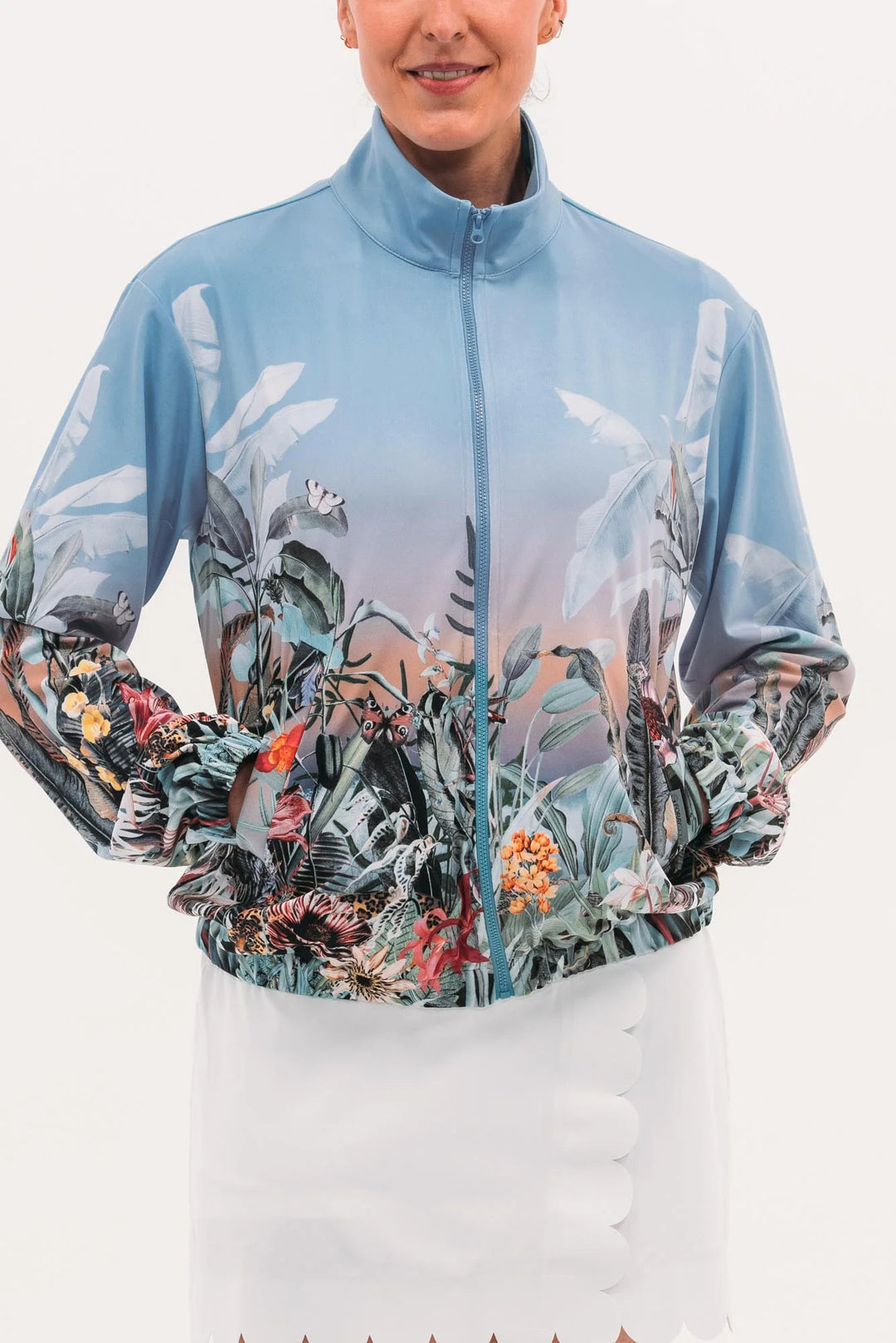 Foray Golf Printed Track Jacket - Jungle Print - Skorzie