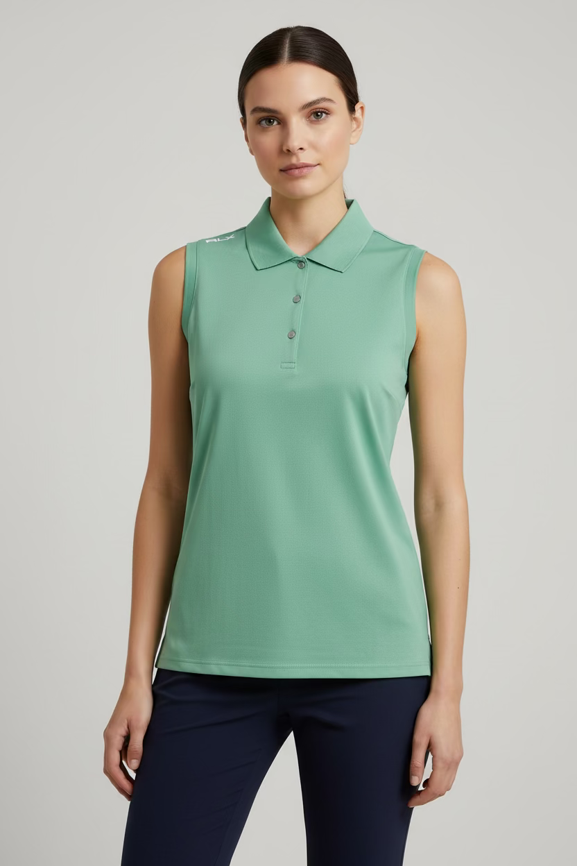 RLX Ralph Lauren Sleeveless Snap Polo - Clover