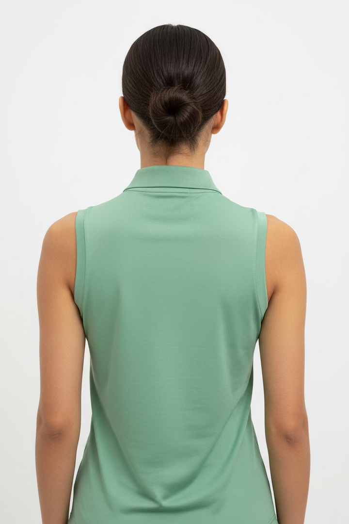 RLX Ralph Lauren Sleeveless Snap Polo - Clover