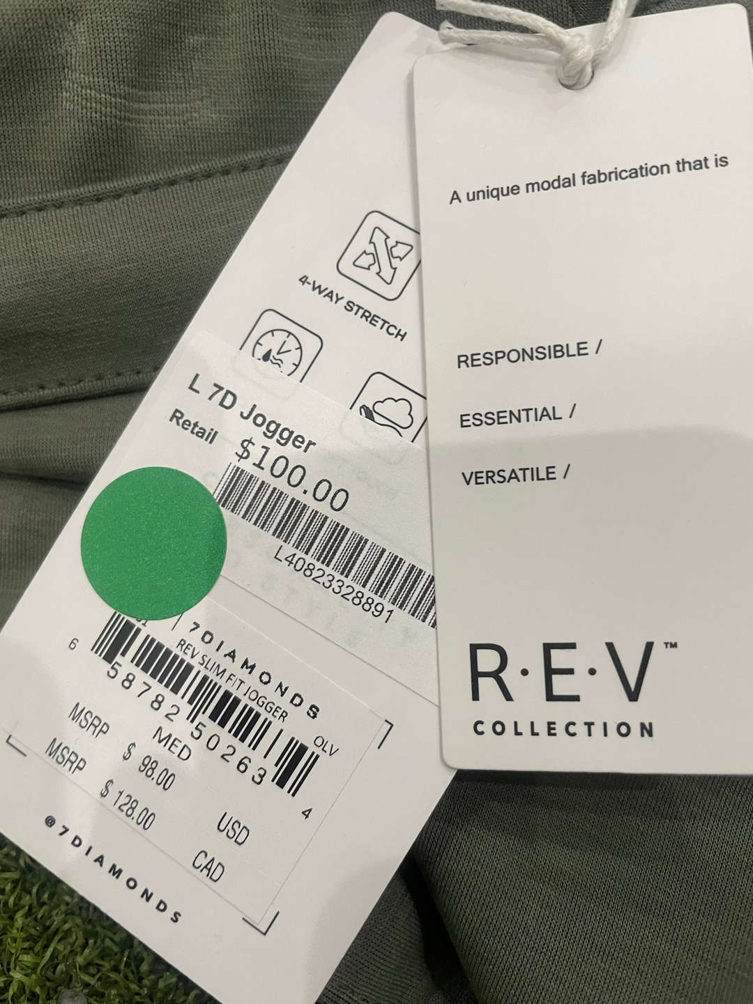 7 Diamonds Womens Rev Slim Fit Jogger Pant - Olive