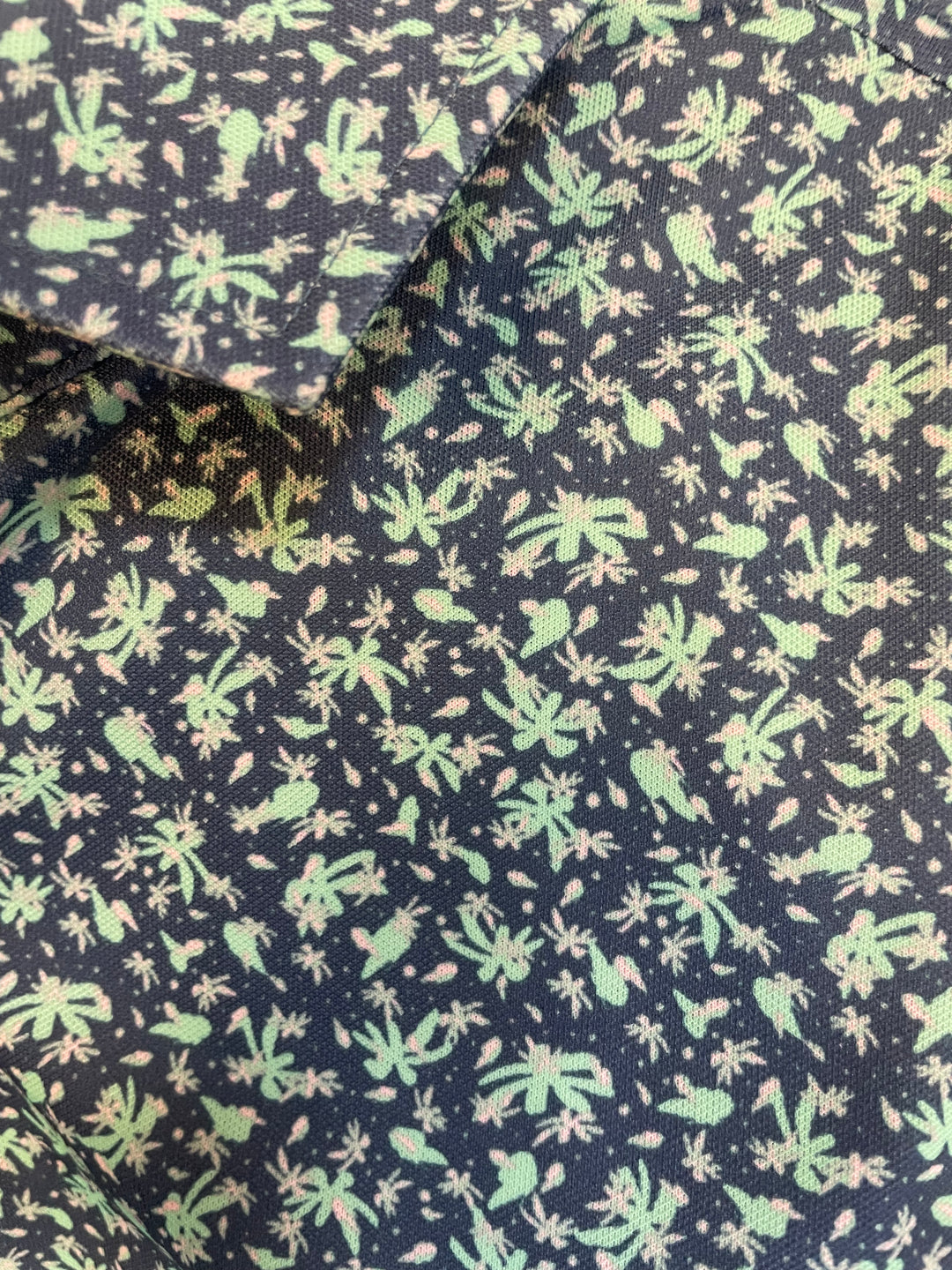 Donald Ross Mens Waterbury Short Sleeve Polo (w/logo) - Denim/Mint/Lotus