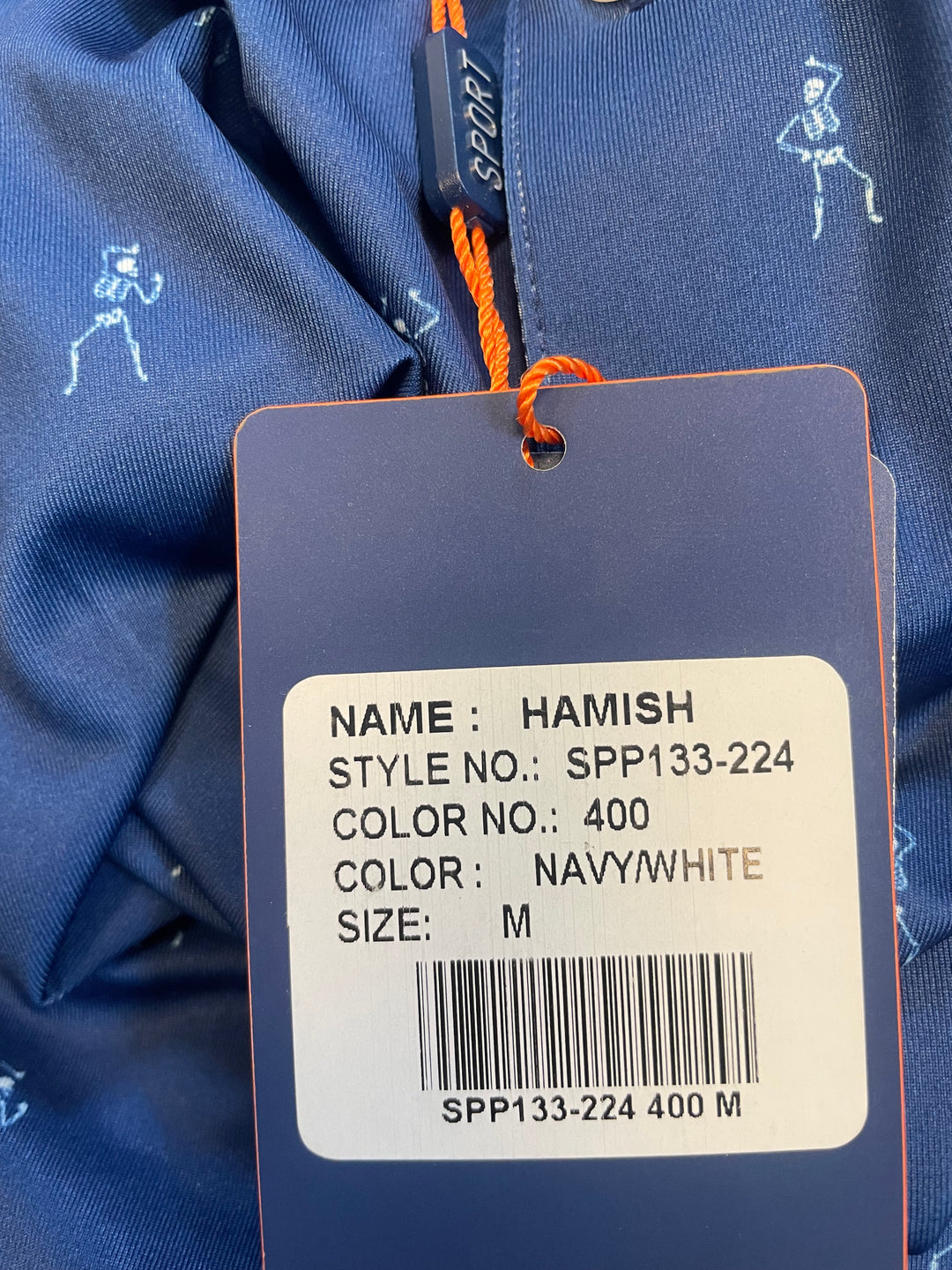 Donald Ross Mens Hamish Skeleton Short Sleeve Polo (w/logo) - Navy/White