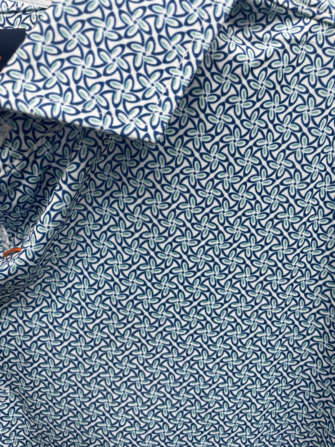 Donald Ross Mens James Short Sleeve Polo (w/logo) - White/Navy/Cascade