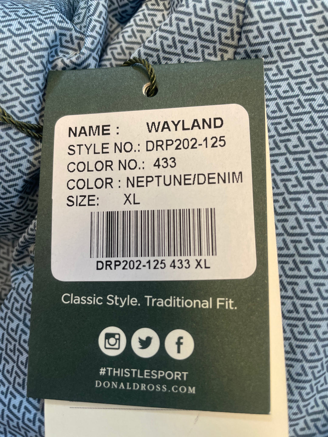 Donald Ross Mens Wayland Short Sleeve Polo (w/logo) - Denim/Neptune