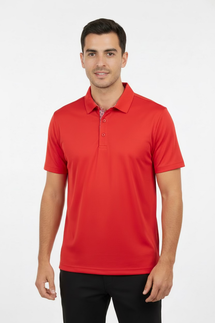 Puma Mens Volition American Flag Short Sleeve Polo (w/logo) - Strong Red
