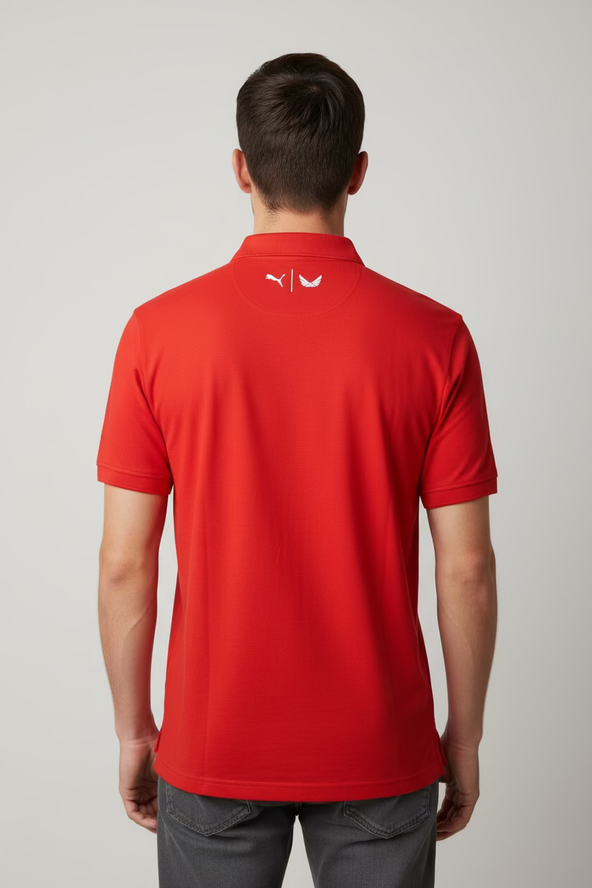 Puma Mens Volition American Flag Short Sleeve Polo (w/logo) - Strong Red