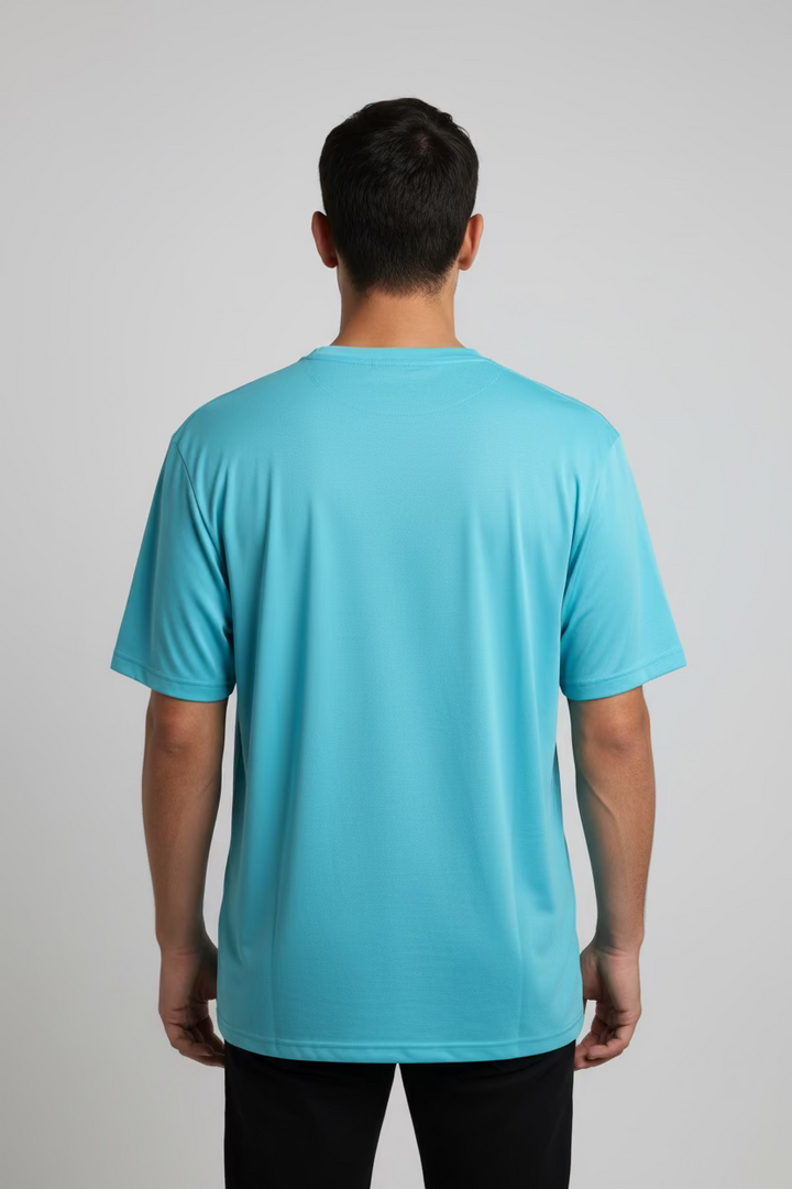 IBKUL Mens Classic Short Sleeve Crewneck Tee  - Malibu Blue
