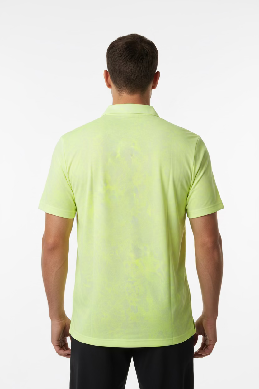 Adidas Mens Sun Energy Short Sleeve Polo (w/logo) - Neon/White