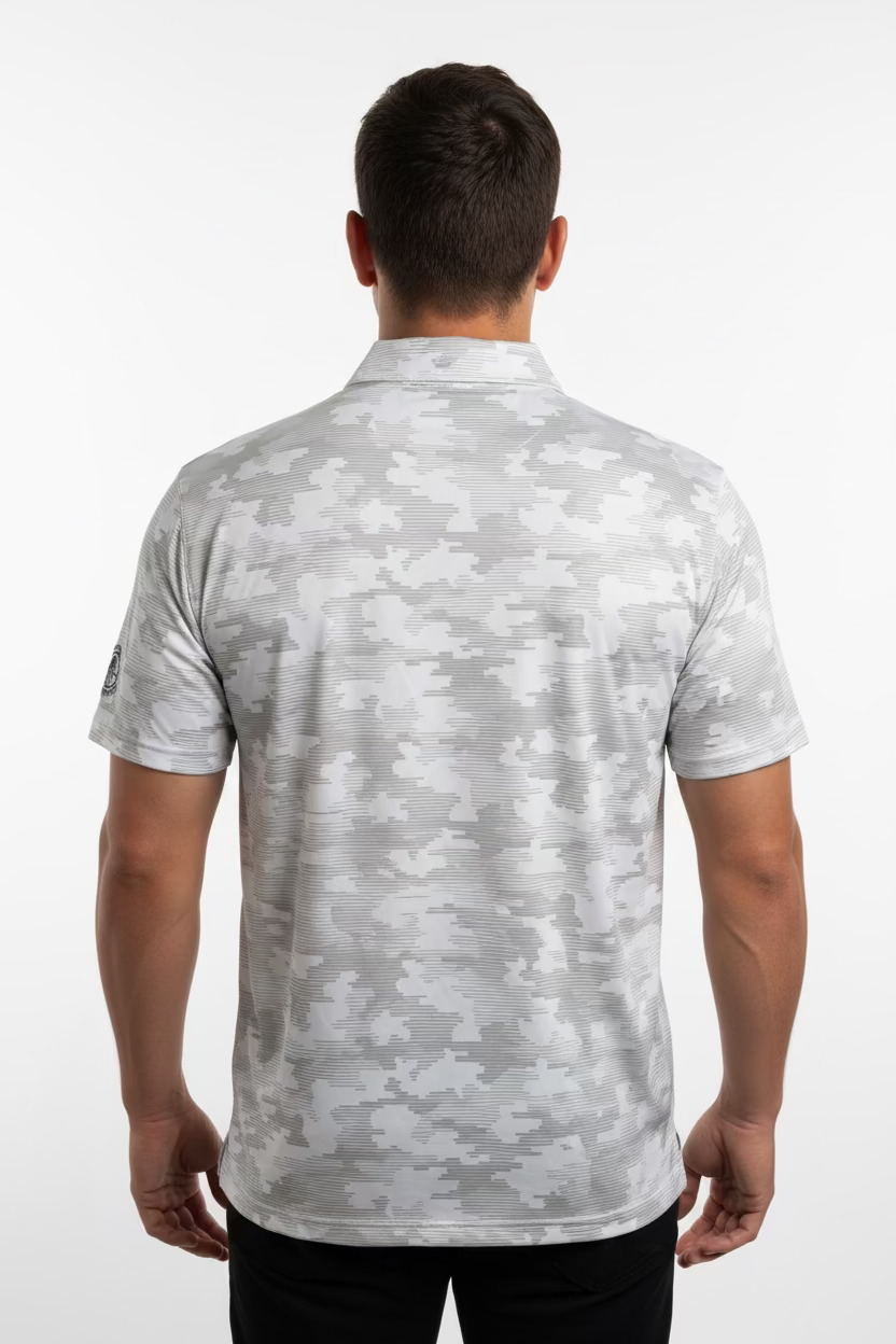 Puma Mens Volition Camo Cover Short Sleeve Polo (w/logo) - White Glow/Blanc Glow