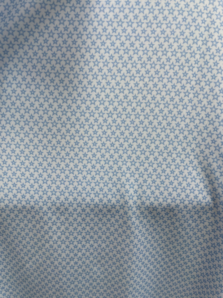 Straight Down Mens Star Short Sleeve Revere Polo - Snow White/Blue Lake