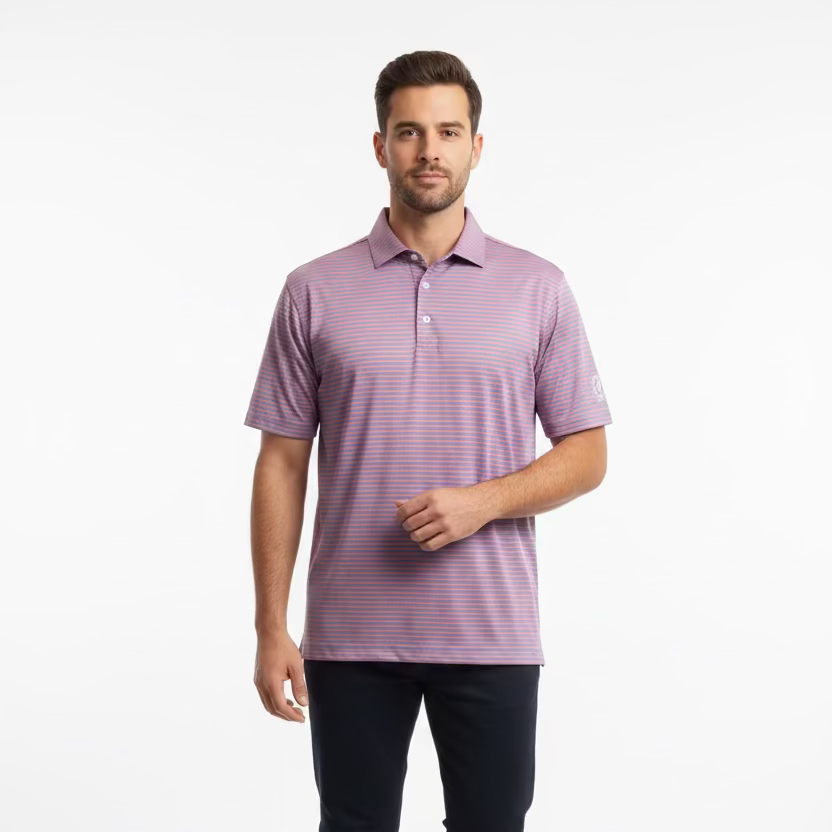 Straight Down Mens Del Mar Stripe Short Sleeve Polo - X-Large