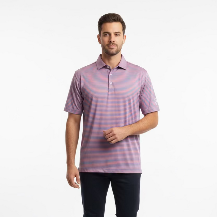 Straight Down Mens Del Mar Stripe Short Sleeve Polo - X-Large
